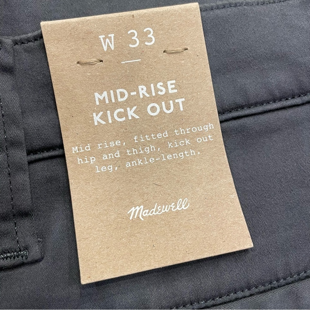 Madewell Kick Out Crop Pants Garments Dyed Sateen Dark Pavement Size 33 NWT - Picture 15 of 15